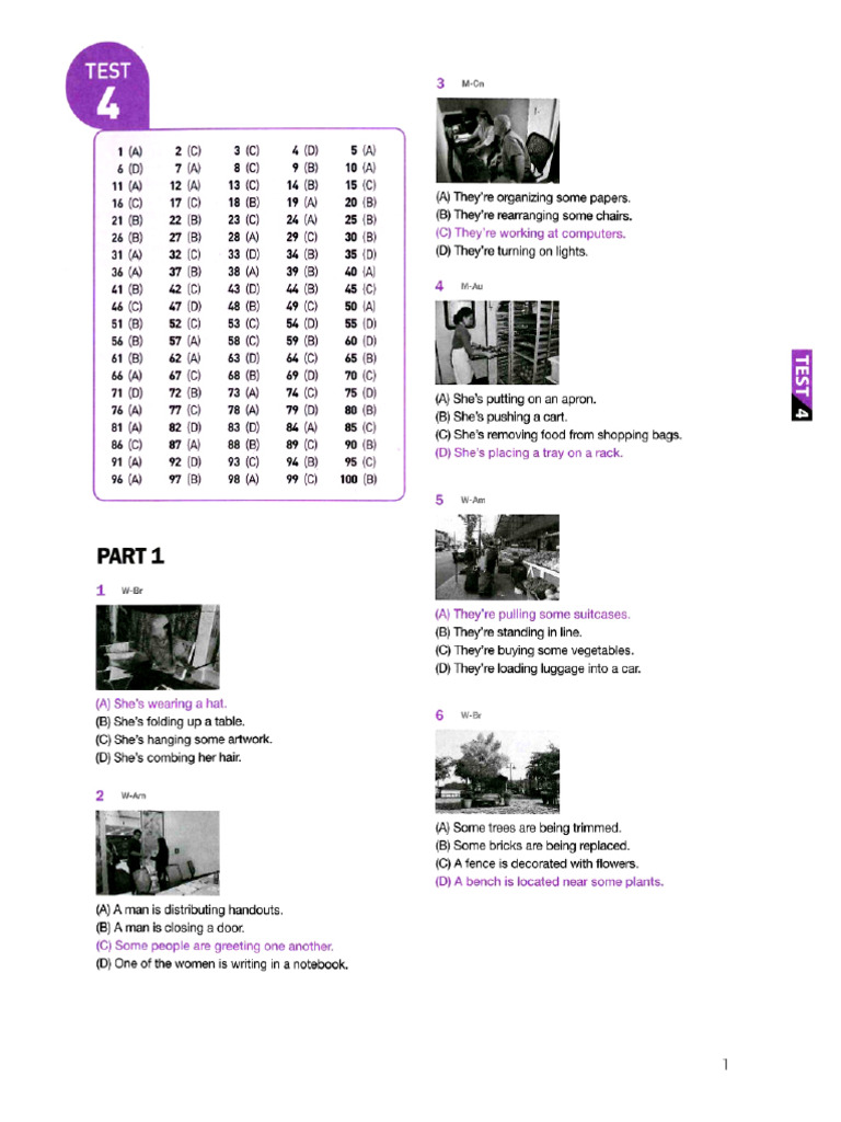 (LISTENING) Answer and Transcripts Test 4 | PDF