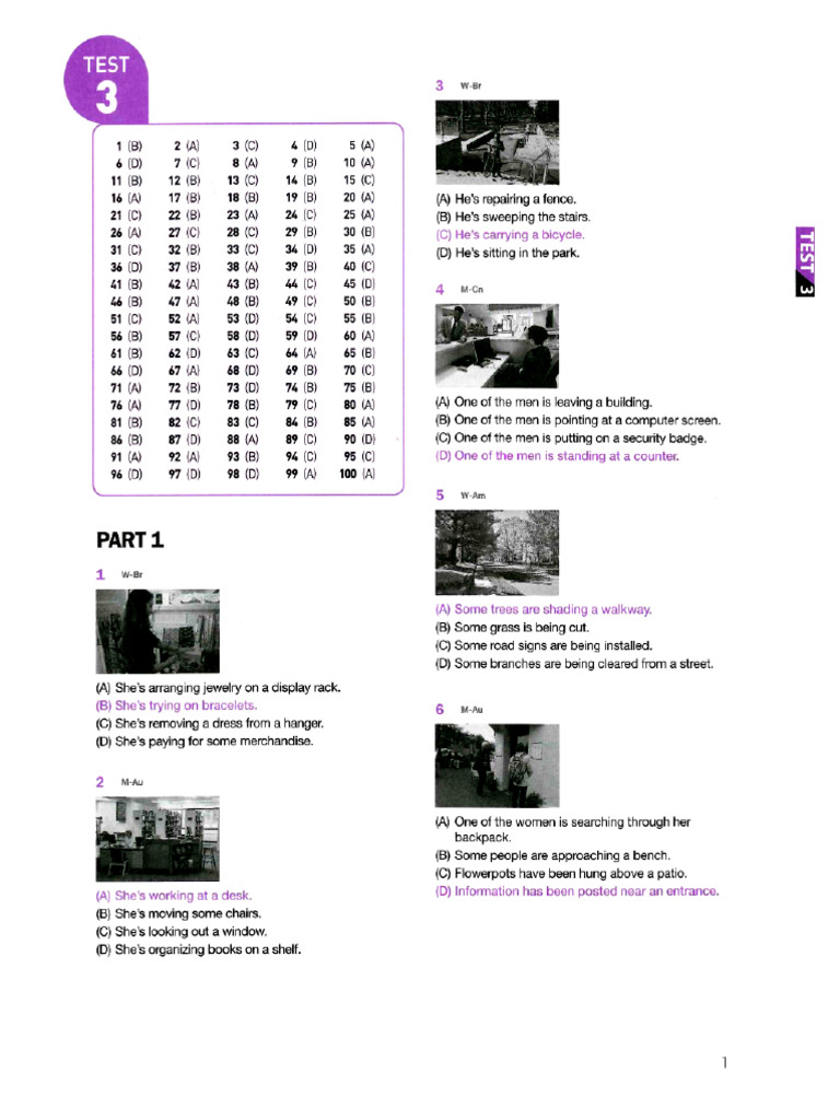 (LISTENING) Answer and Transcripts Test 3 | PDF