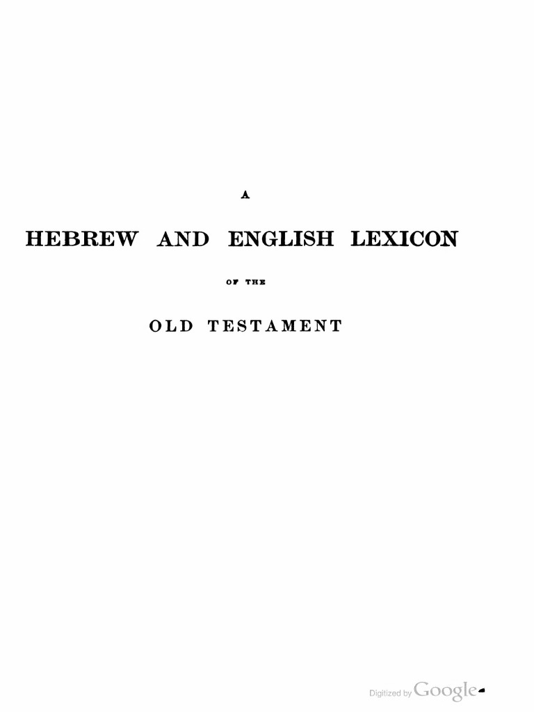 Hebrew-English Lexicon of the Old Testament | PDF | Hebrew