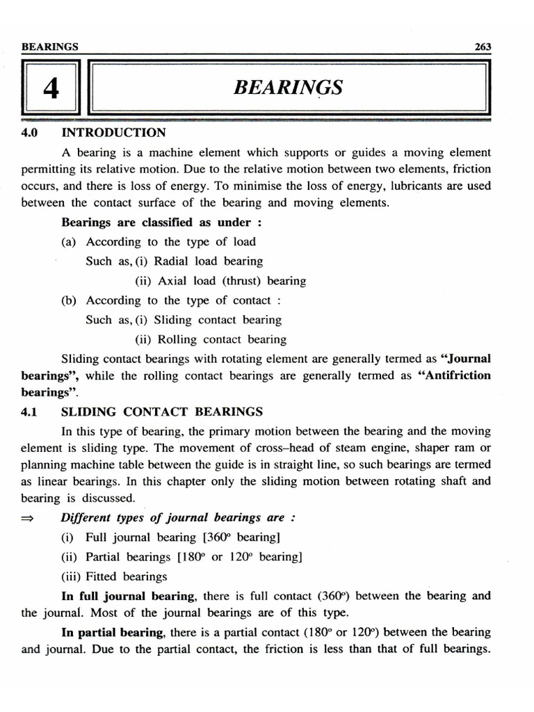Design of Machine Elements (Part 2) by J S Soni - 4 Bearings | PDF