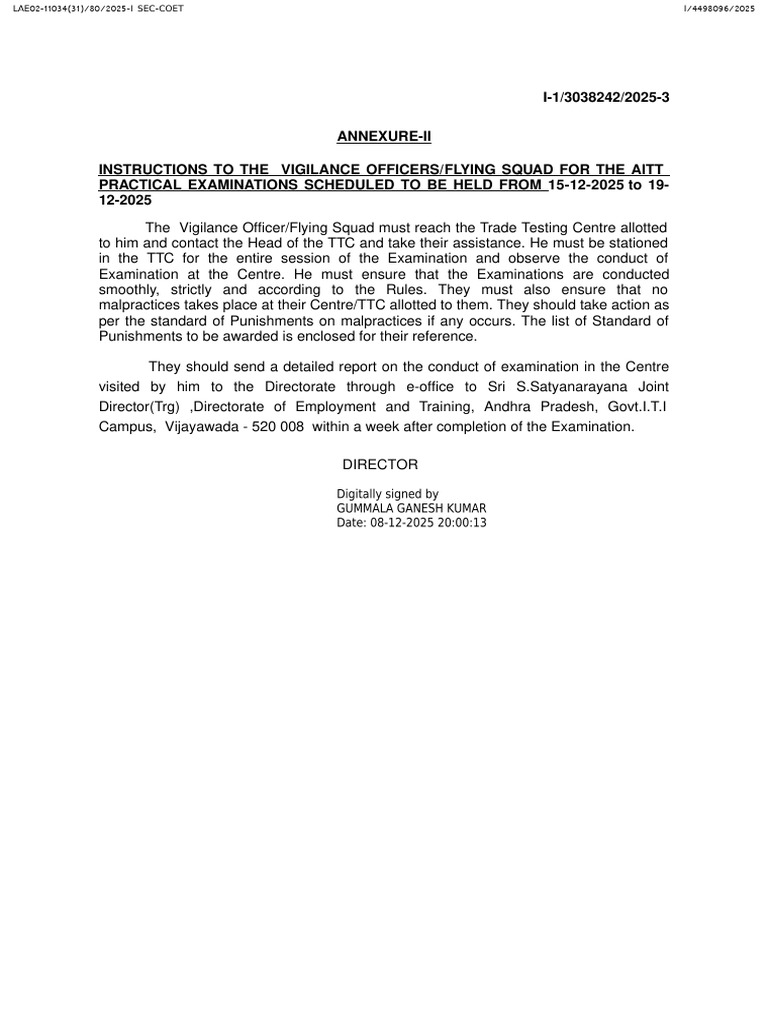 3 Instrtuctions To Vigilance Officers | PDF
