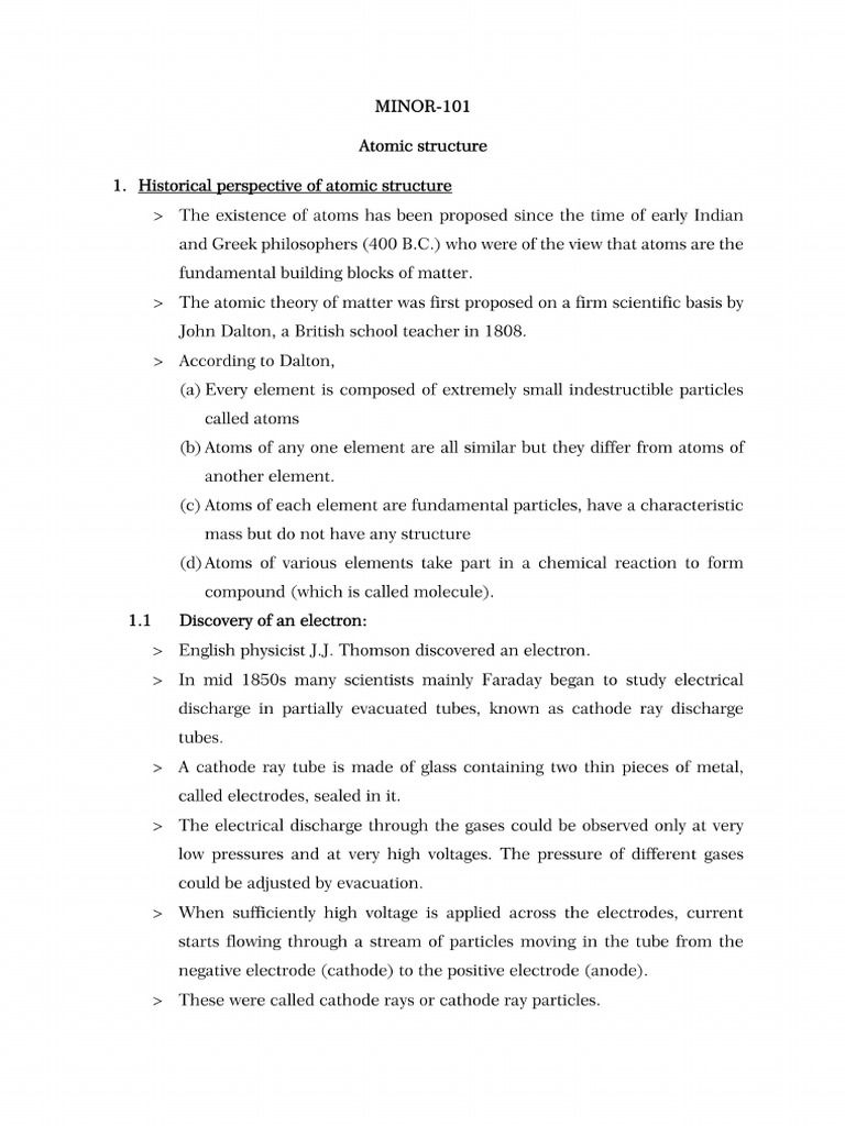 Atomic Structure | PDF