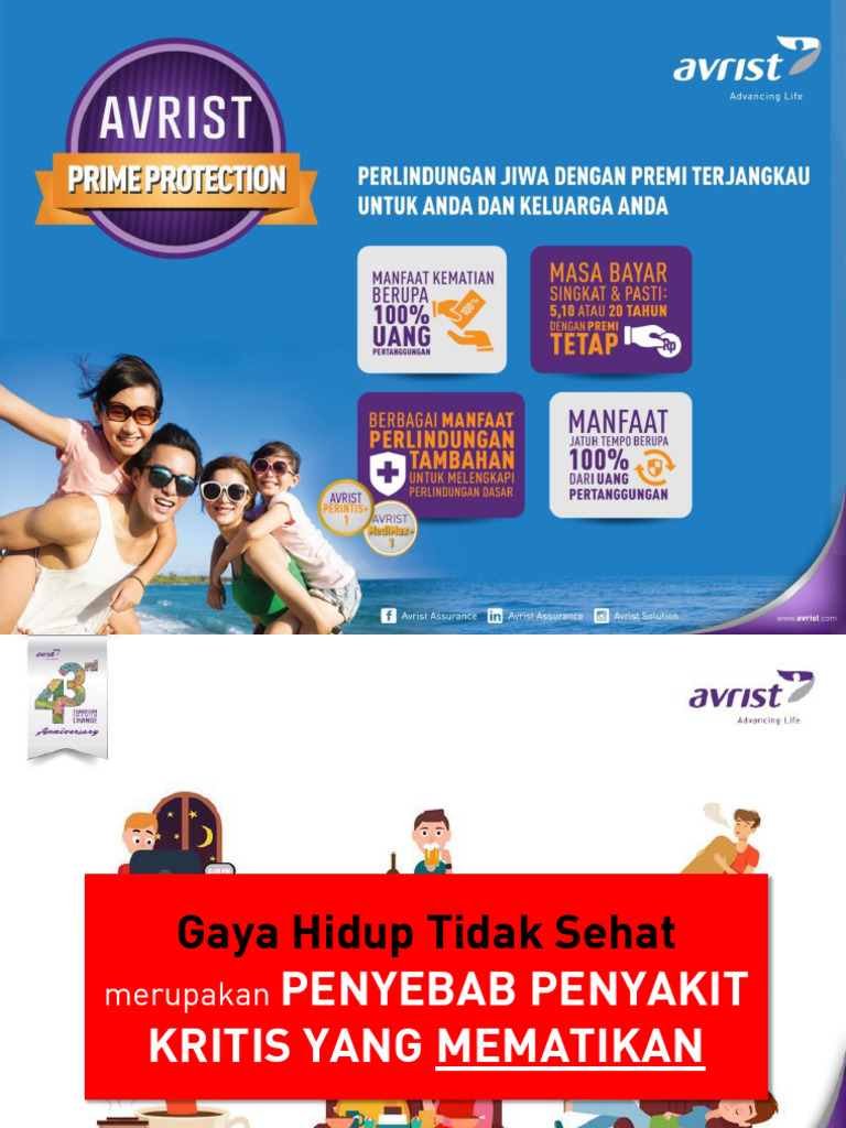 Perlindungan Asuransi Jiwa Avrist APP | PDF