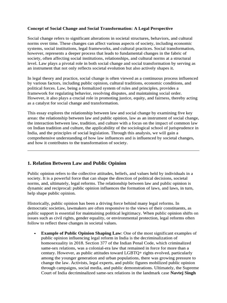Law's Role in Social Change and Transformation | PDF | Common Law ...