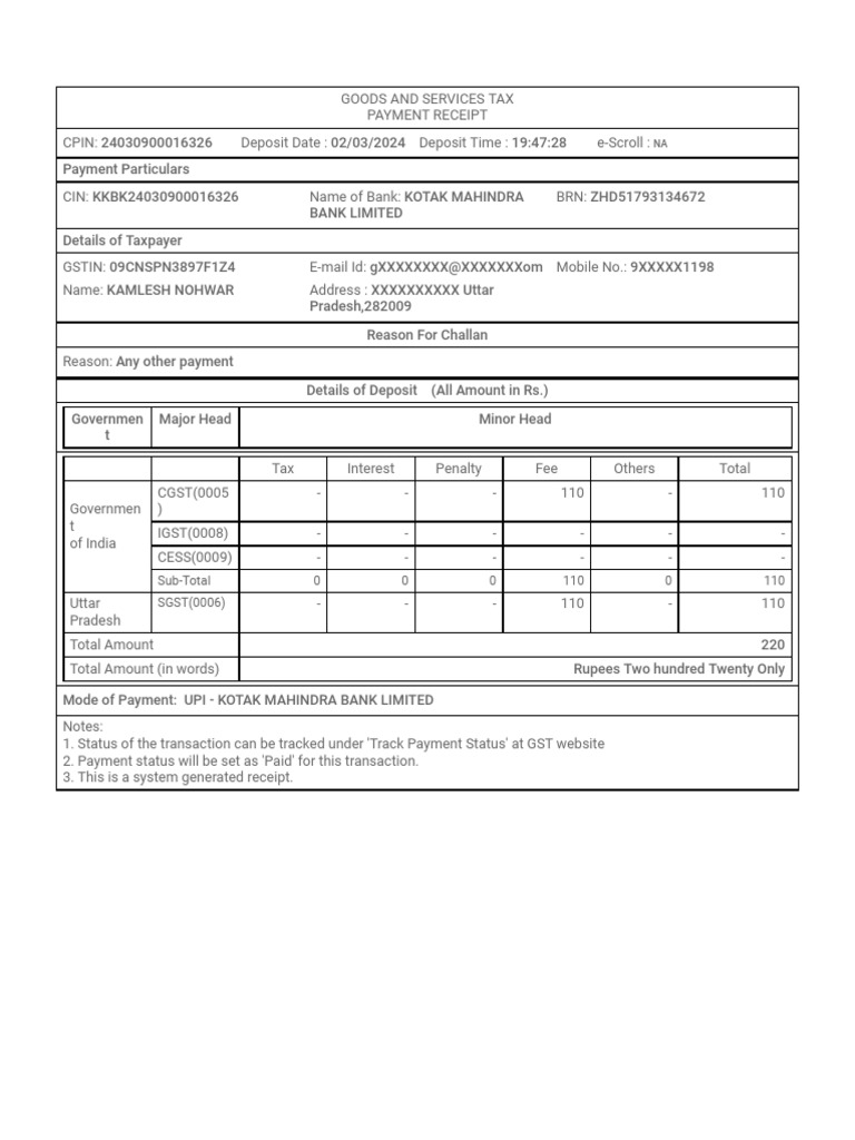 GST-Challan Receipt | PDF