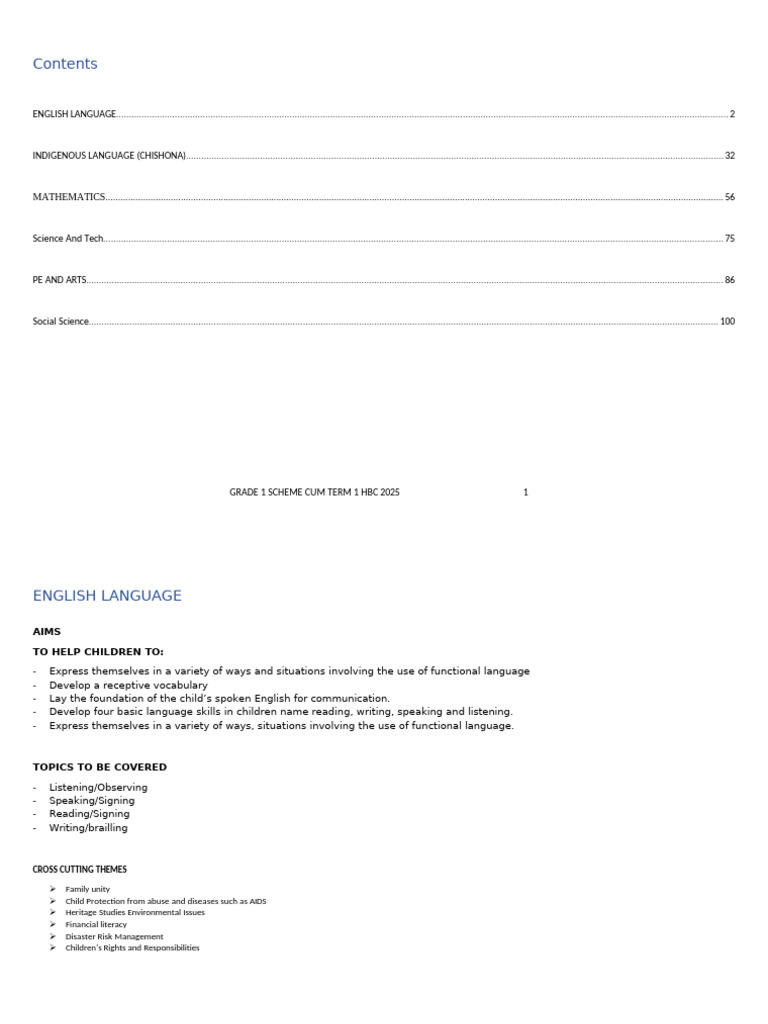 Grade 1 Term 1 Curriculum Overview | PDF | Phonics | English Language