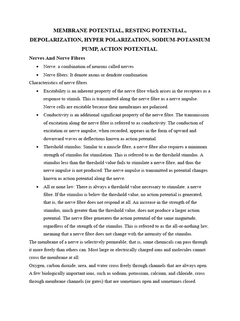 Nerve Action Potentials Explained | PDF | Action Potential | Depolarization