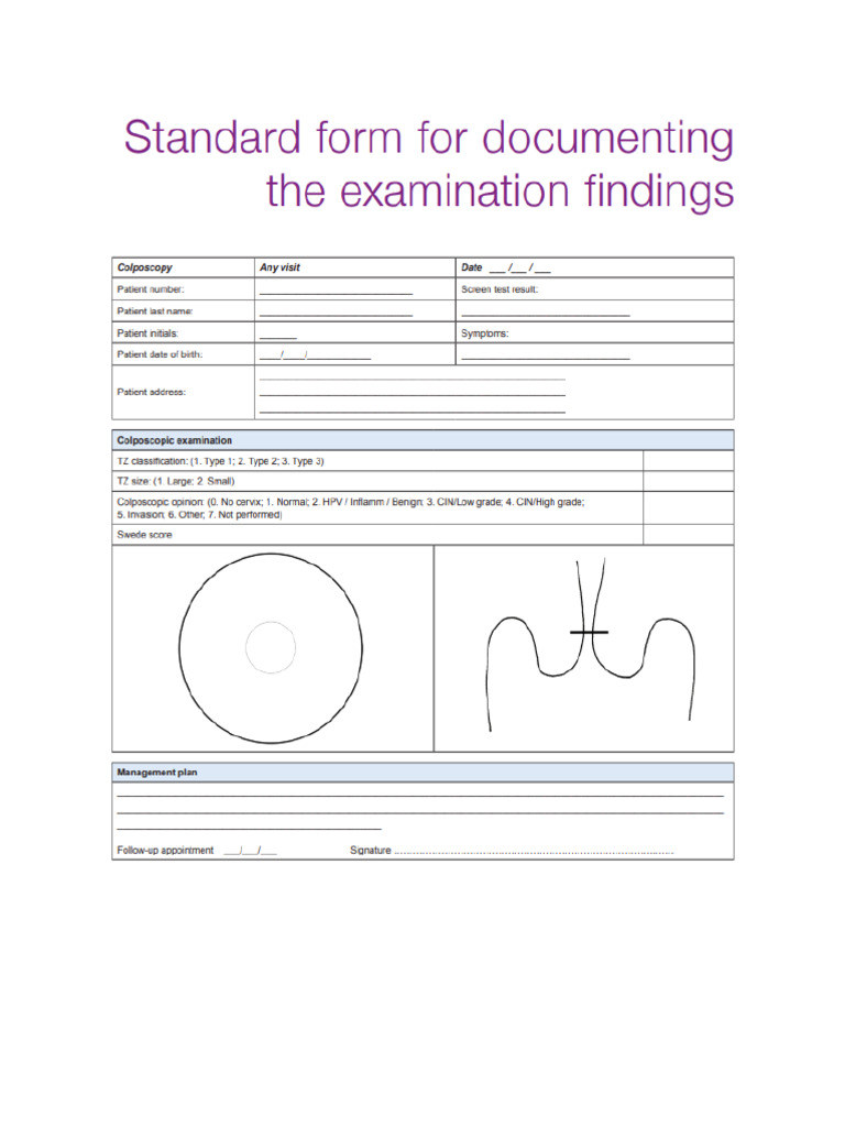 Colpo Form | PDF