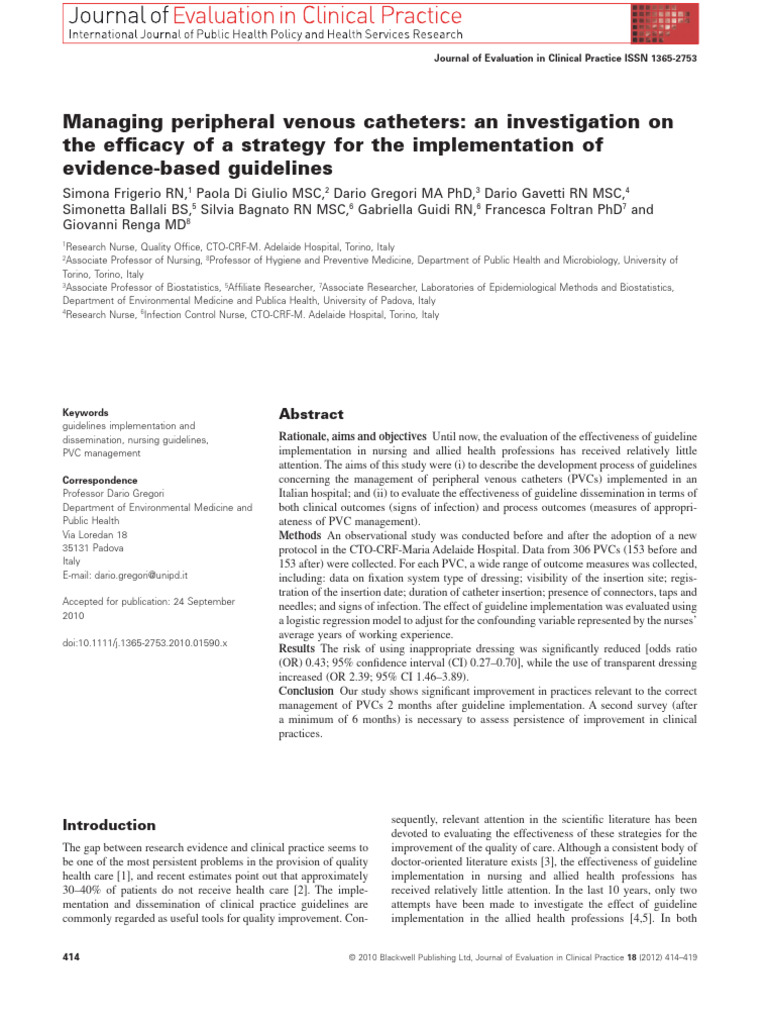 Efficacy of PVC Management Guidelines | PDF | Errors And Residuals ...