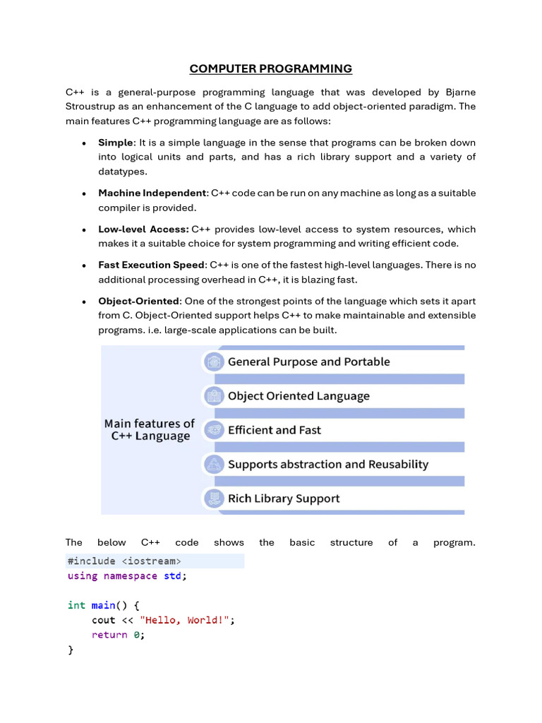 C++ Programming Basics and Data Types | PDF | Control Flow | Data Type