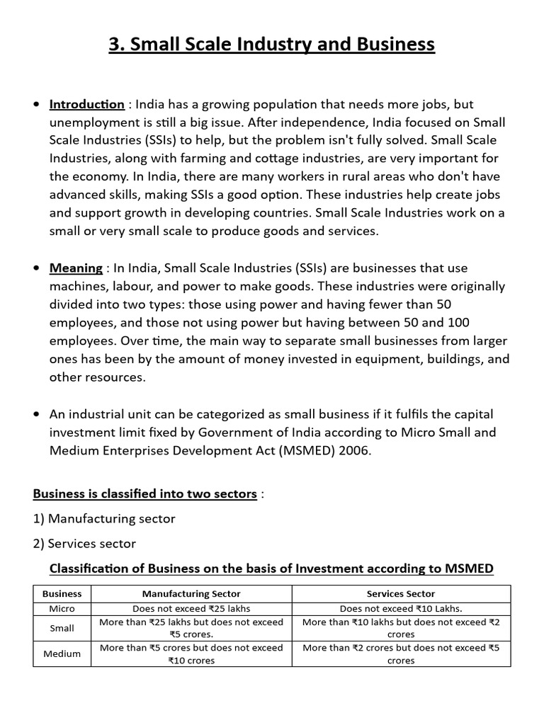 Importance of Small Scale Industries in India | PDF | Labour Economics ...