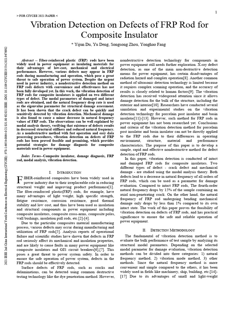 Vibration Detection of FRP Rod Defects | PDF