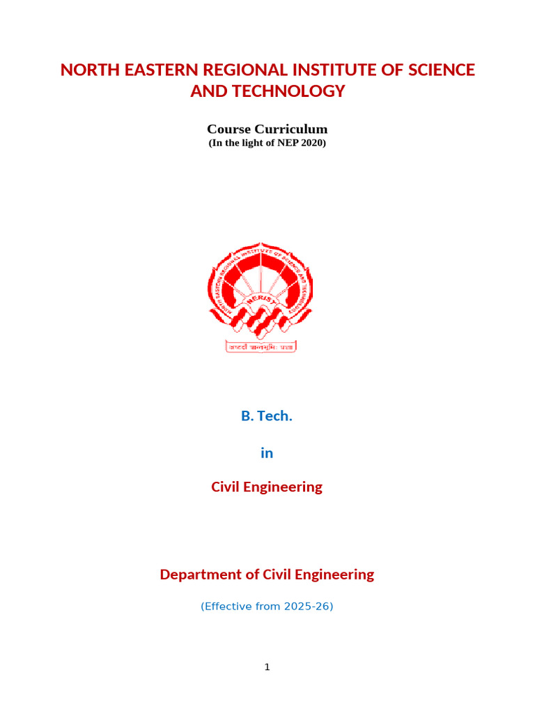 B.Tech Civil Engineering Curriculum 2025-26 | PDF | Engineering | Knowledge