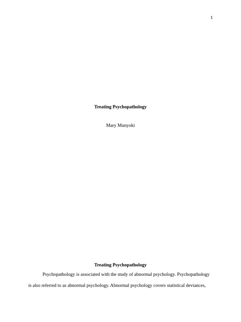 Understanding Psychopathology Treatments | PDF | Psychotherapy | Mental ...