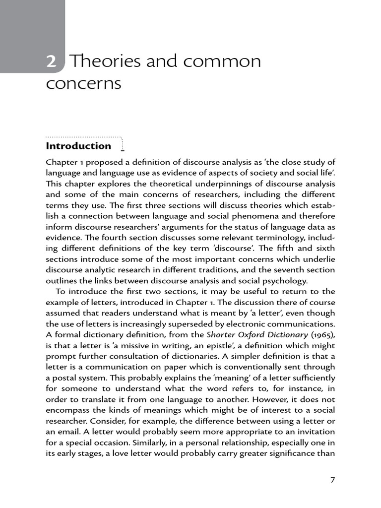 Theories in Discourse Analysis Explained | PDF | Discourse | Communication