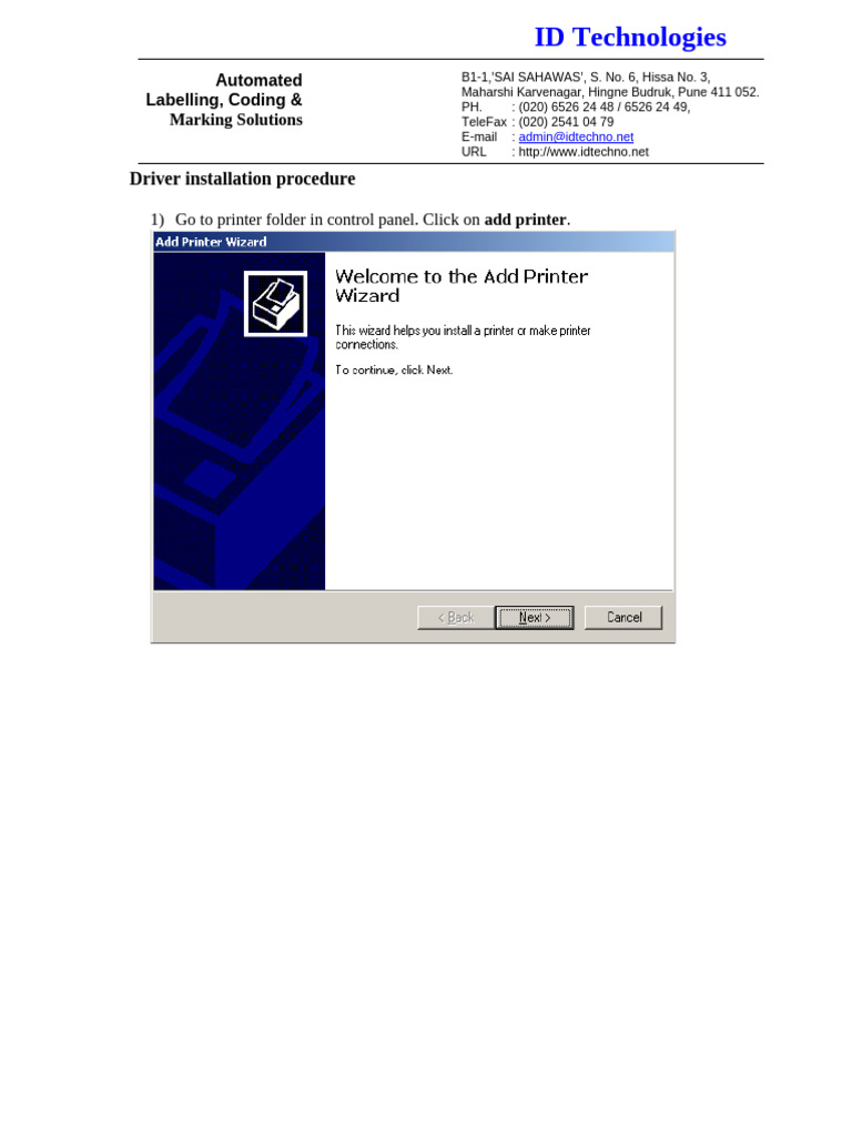Driver Installation Procedure | PDF