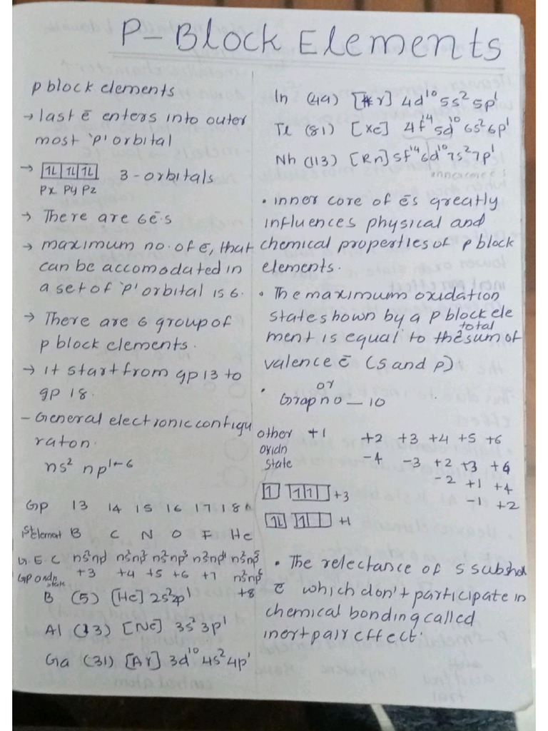 P Block Elements | PDF