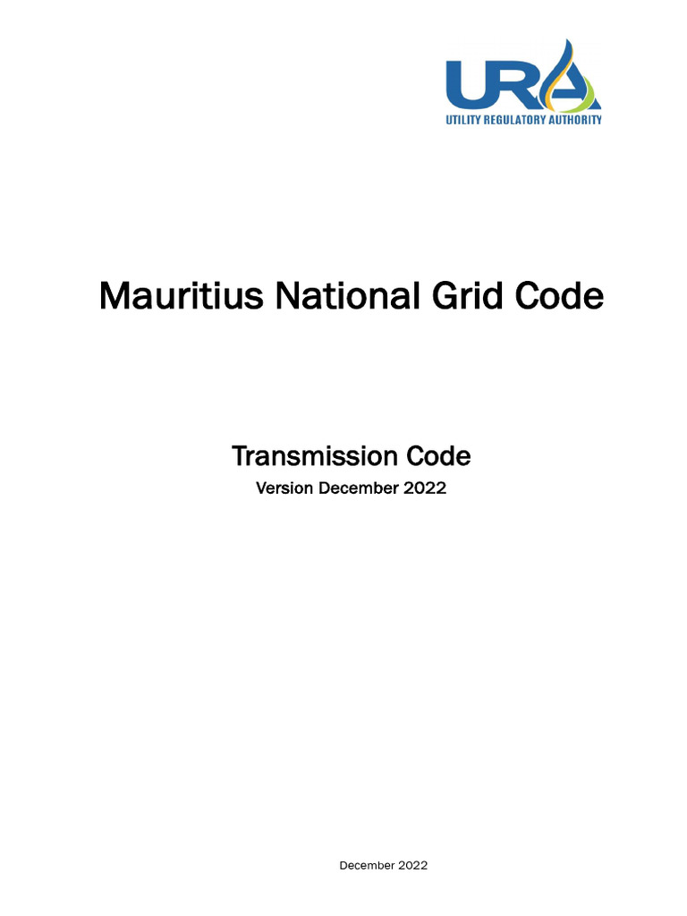 Mauritius Transmission Code 2022 | PDF | Electric Power Transmission ...