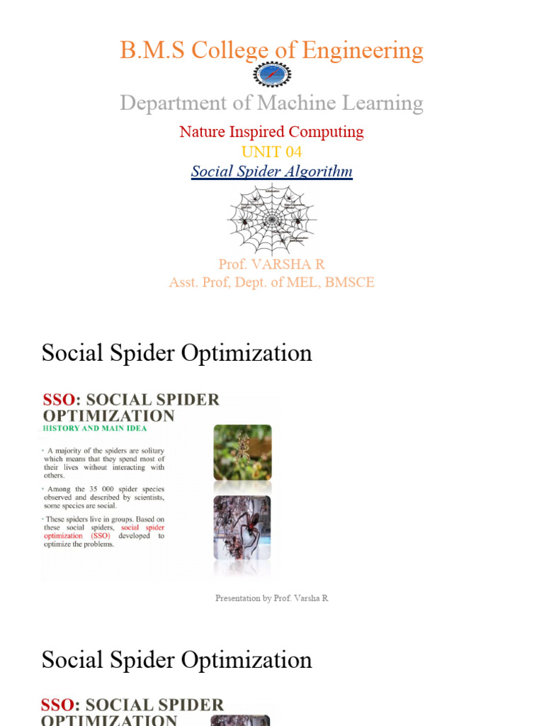 UNIT 04-Social Spider Algorithm | PDF | Mathematical Optimization ...