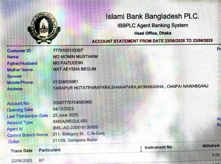 IBBL Student Account | PDF