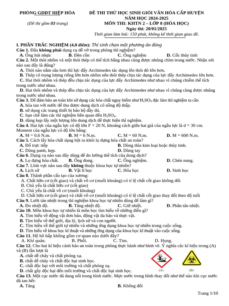 Hdc Đề Khtn 2 (Hóa Học) | PDF