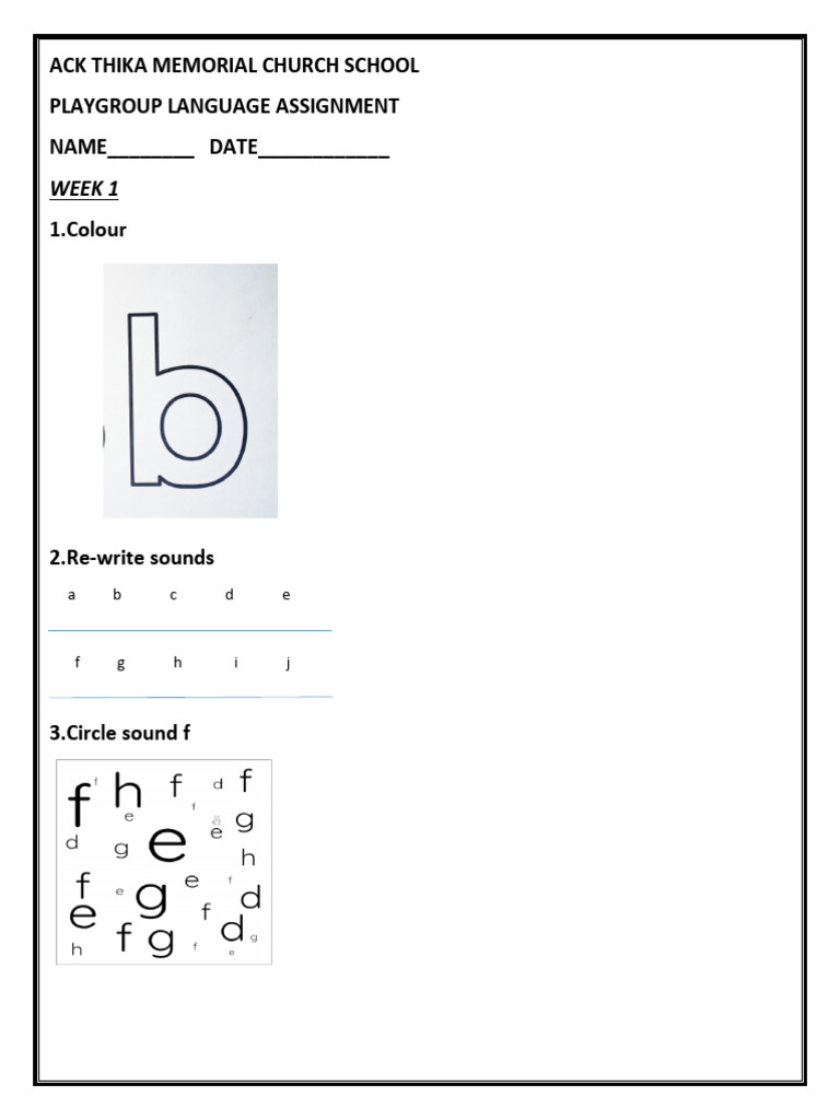 Playgroup Weekly Assignments Overview | PDF