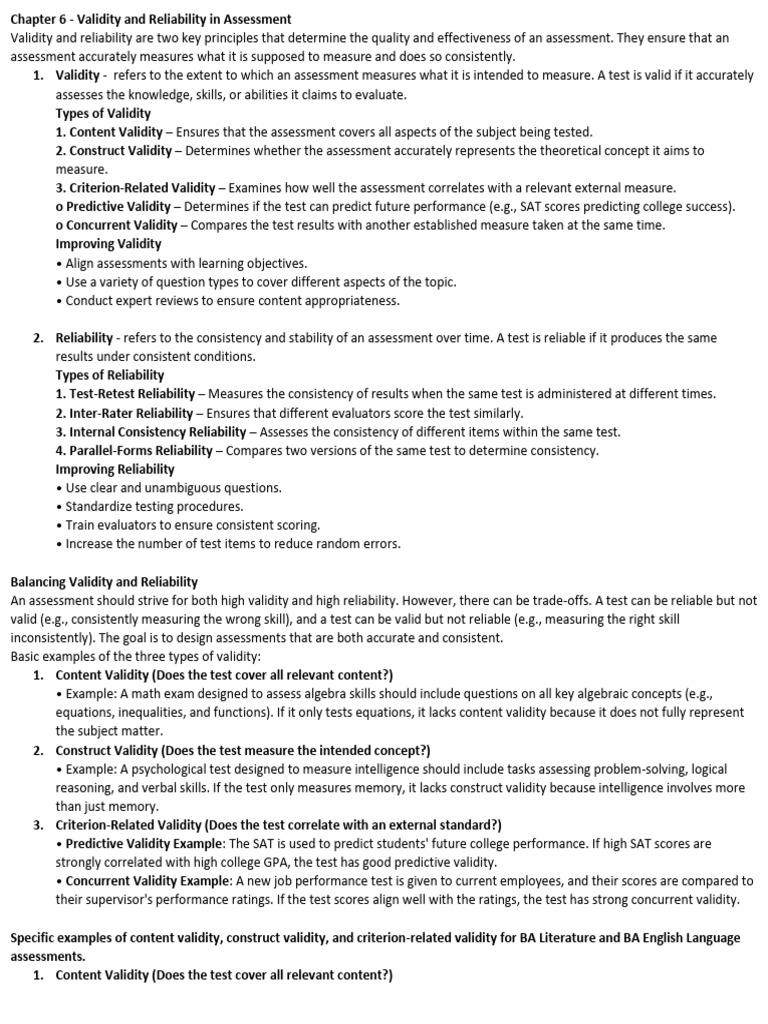 Finals Notes | PDF | Educational Assessment | Validity (Statistics)