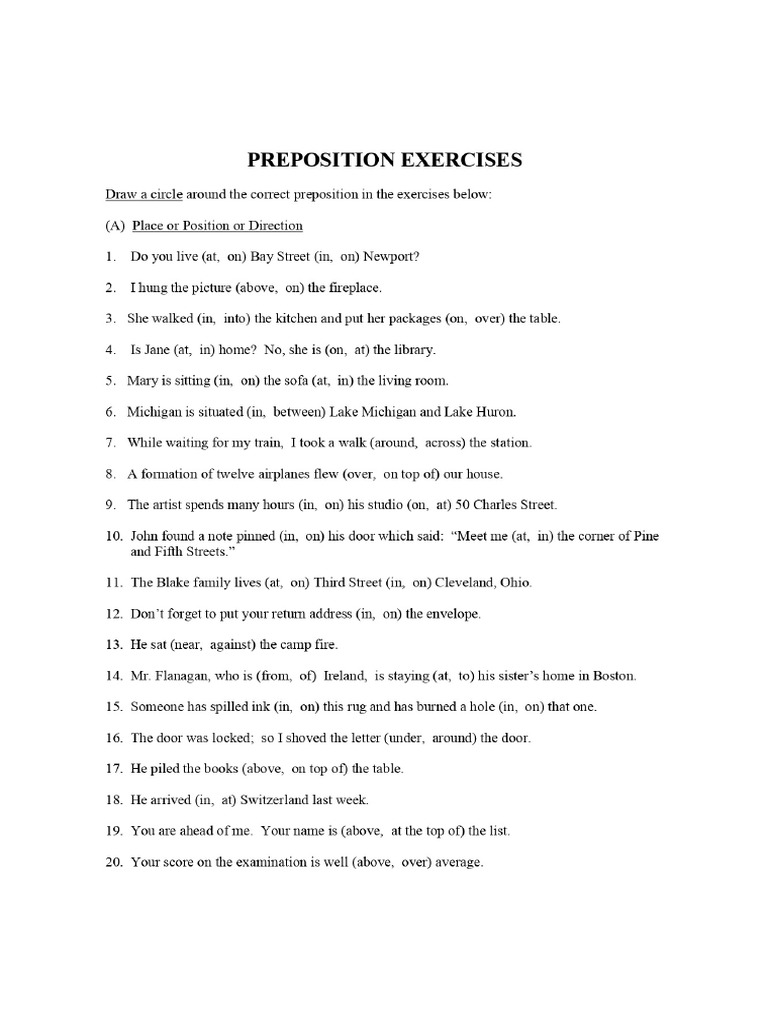 Preposition 5 5 | PDF