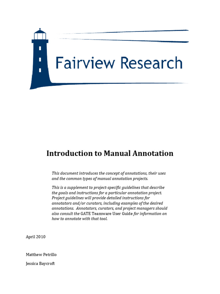 Manual Annotation Overview Guide | PDF | Tag (Metadata) | Annotation