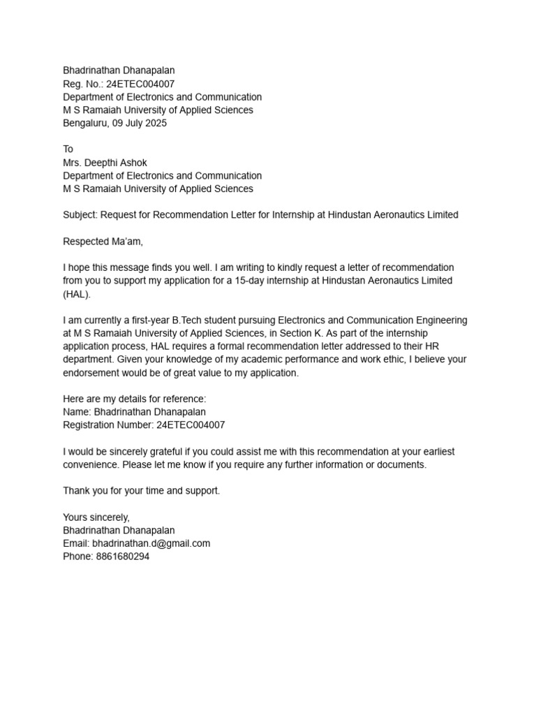Rec Letter | PDF