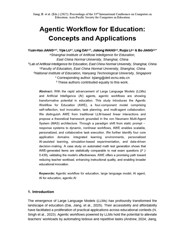 Agentic Workflow Model in Education | PDF | Artificial Intelligence ...