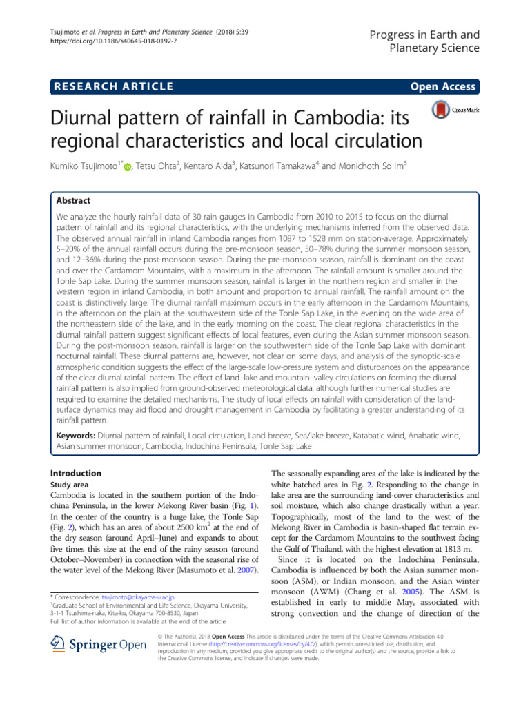 Diurnal Rainfall Patterns in Cambodia | PDF | Rain | Mekong