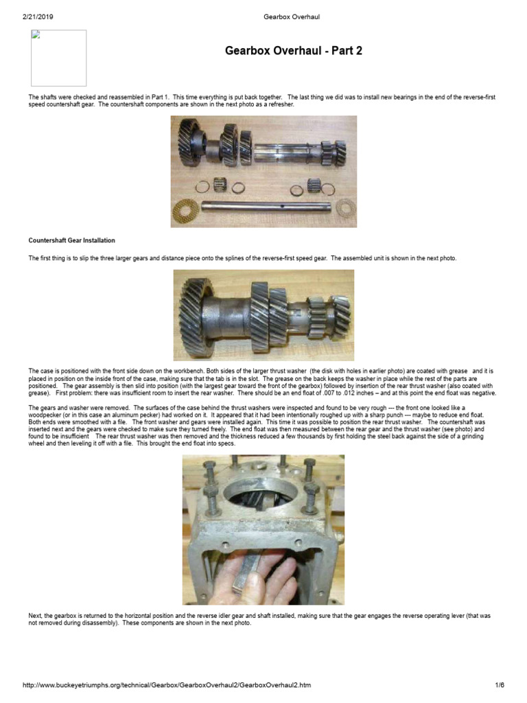 Gearbox Overhaul: Assembly Guide Part 2 | PDF | Screw | Manual Transmission