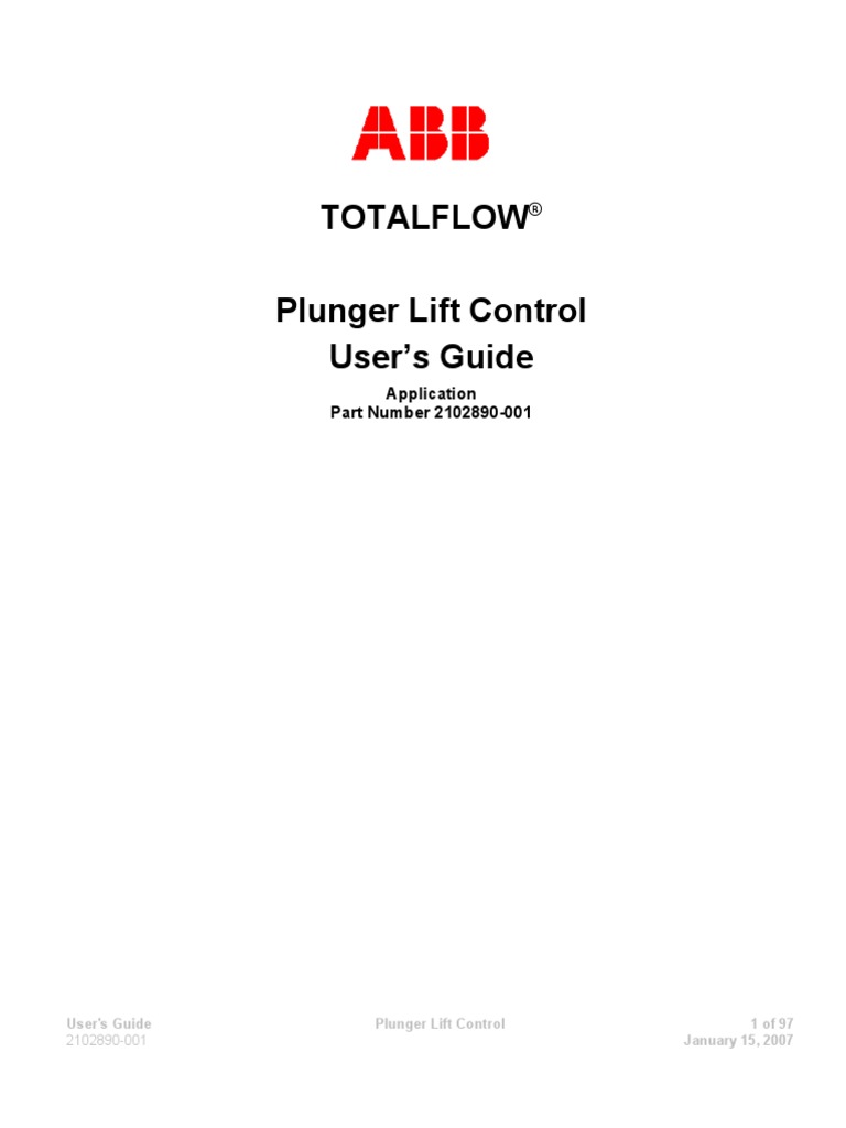ABB Totalflow Plunger User Guide PDF Vacuum Tube Timer