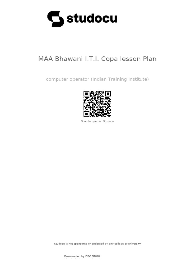 ITI COPA Lesson Plan Overview | PDF | Computer Data Storage | Linux