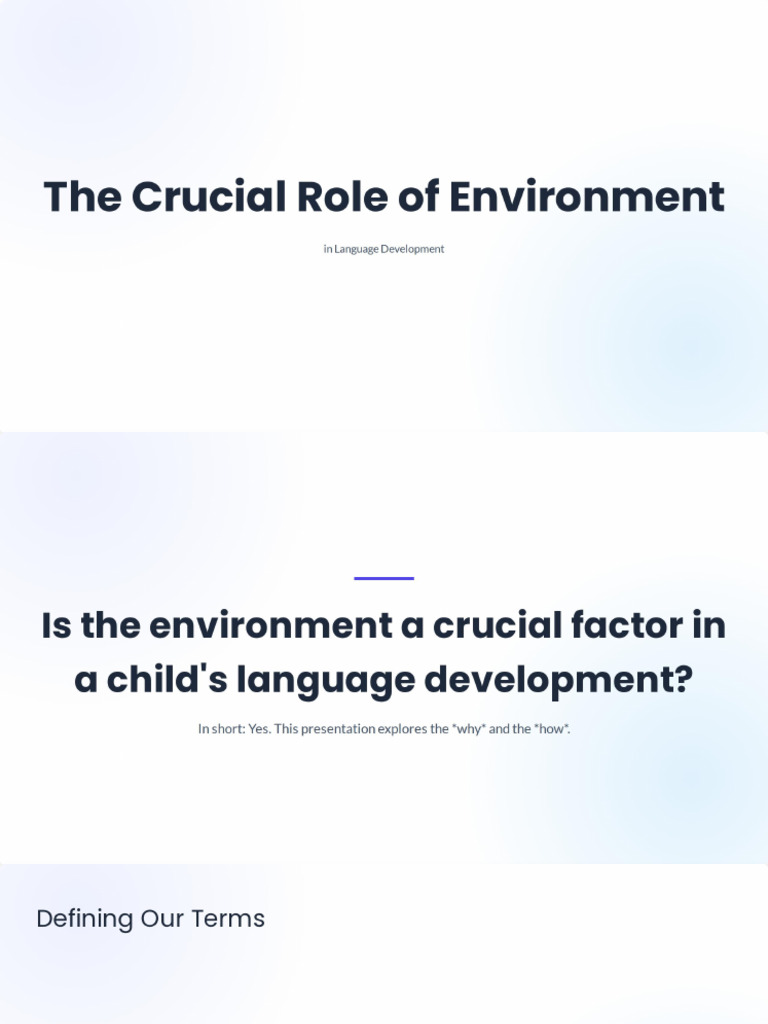 The Crucial Role of Environment in Language Development | PDF
