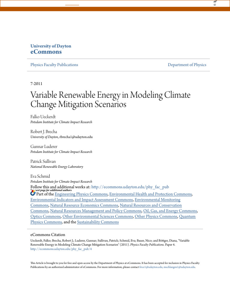 Renewable Energy's Role in Climate Scenarios | PDF | Climate Change ...