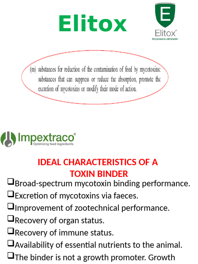 Elitox: Effective Mycotoxin Binder Solutions | PDF | Mycotoxin | Adsorption