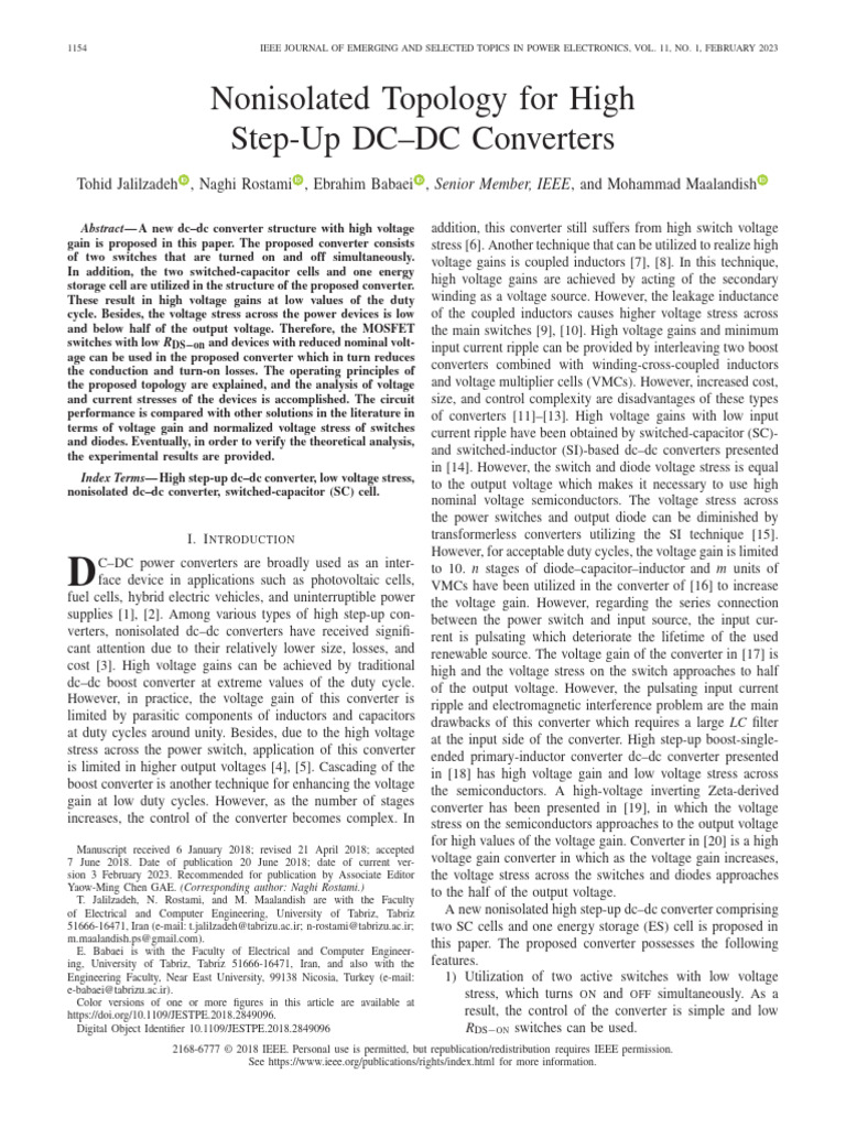 High Step-Up Nonisolated DC-DC Converter | PDF | Direct Current ...