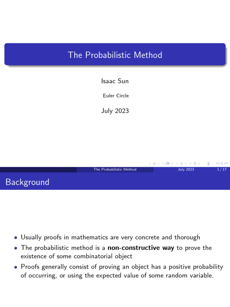 The Probabilistic Method | PDF | Discrete Mathematics | Mathematical ...