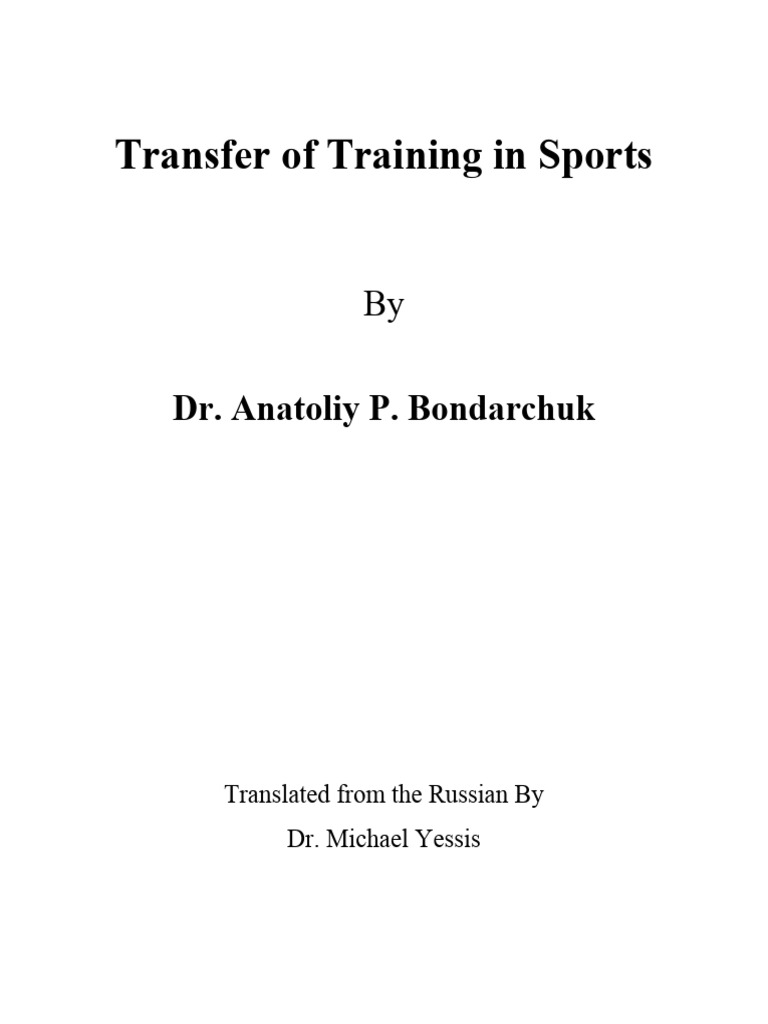 Transfer of Training in Sports Techniques | PDF | Sports | Track And Field