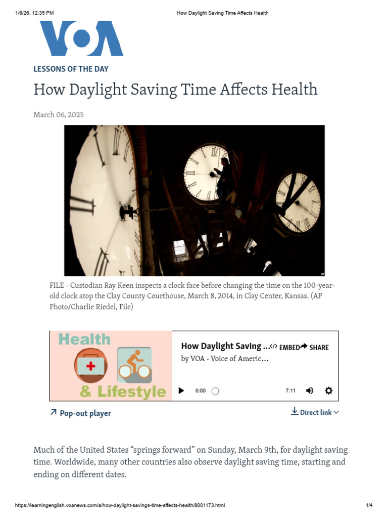 How Daylight Saving Time Affects Health | PDF | Sleep | Circadian Rhythm