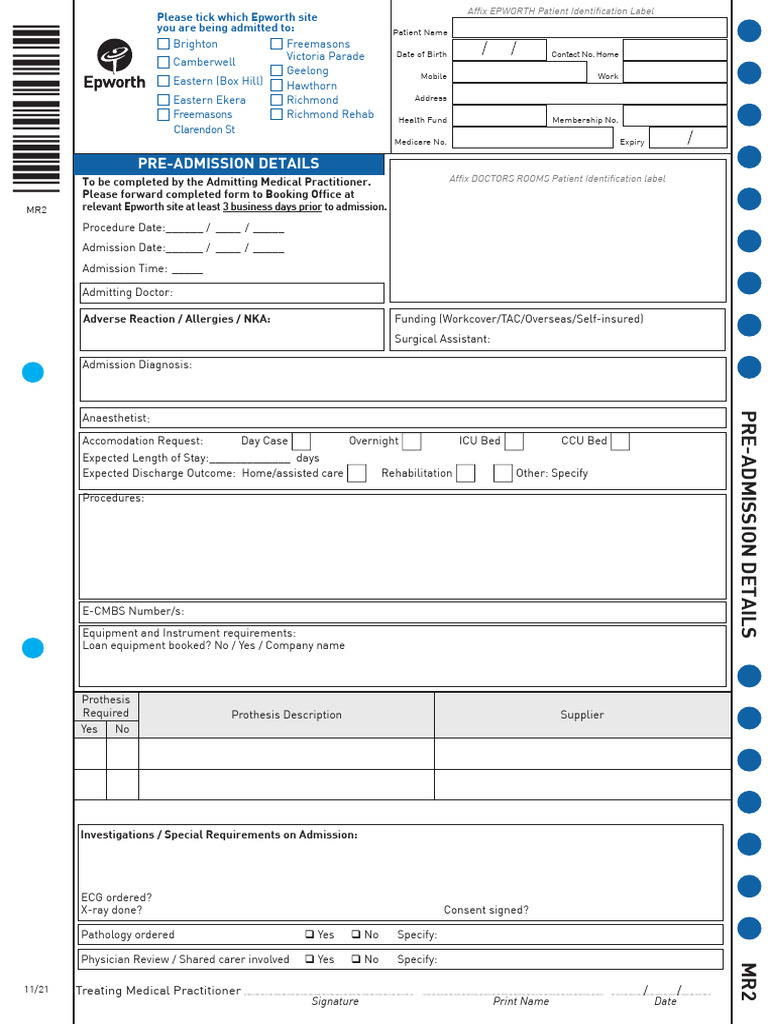 Mr2 Pre Admission Details Revised Nov 2021 | PDF | Public Services ...