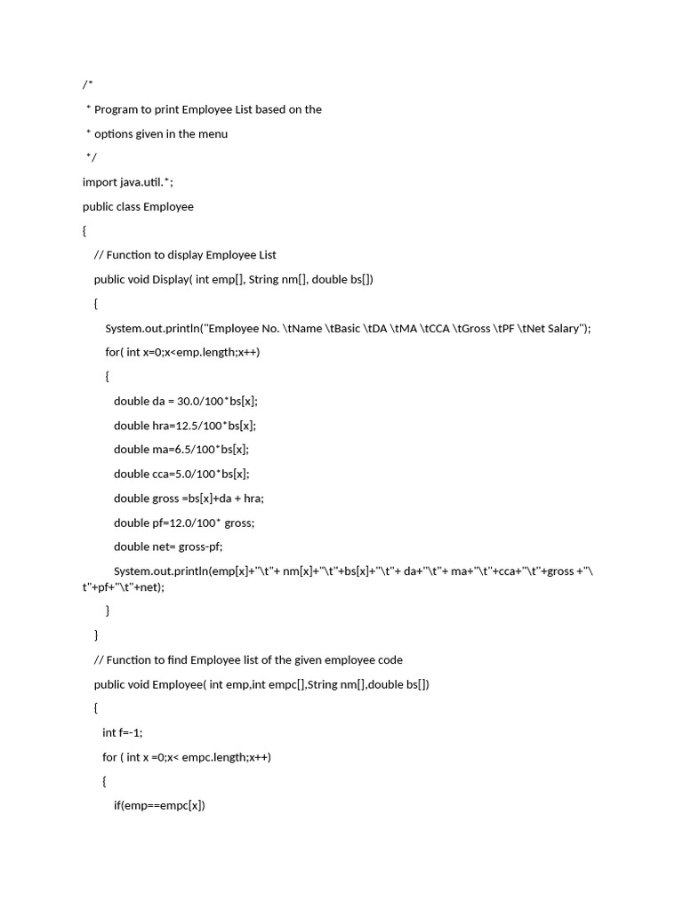 Employee Salary Management System | PDF