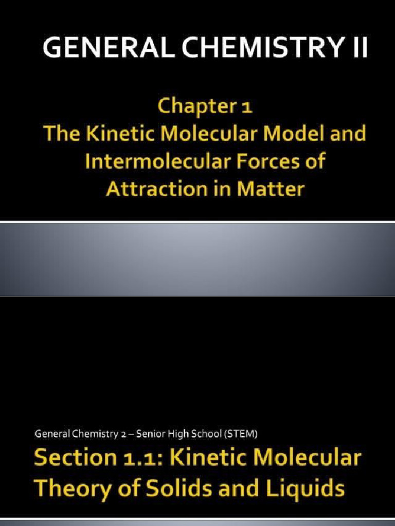 Kinetic MOlecular Model | PDF