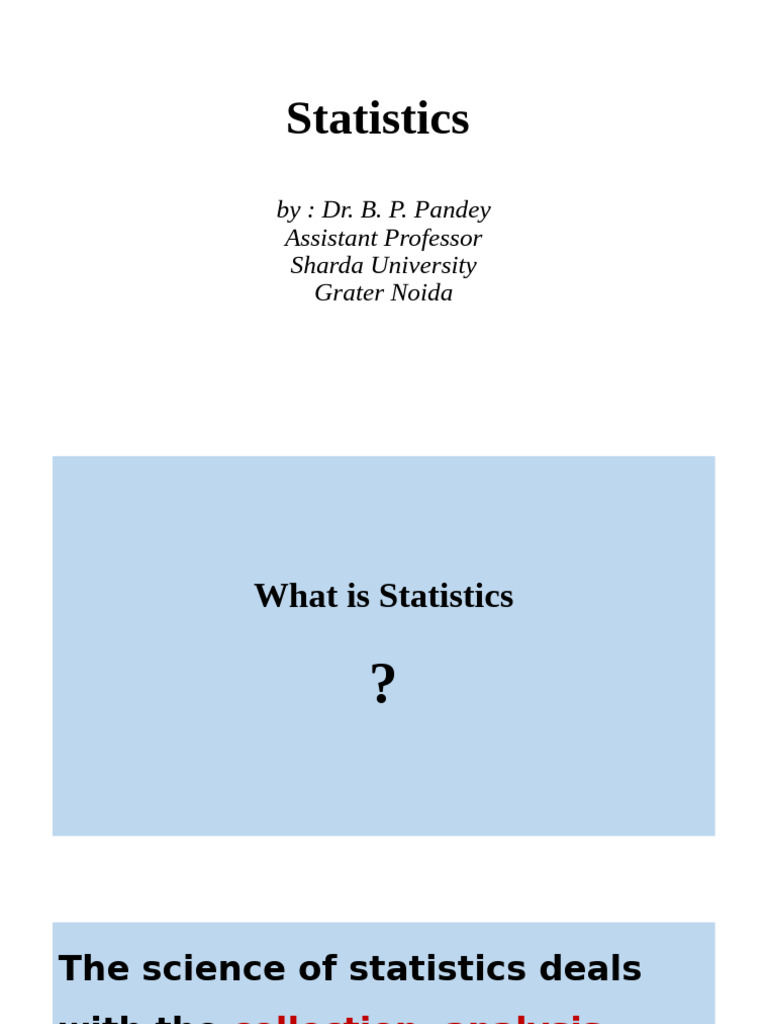 Understanding Statistics and Data Types | PDF | Data | Statistics