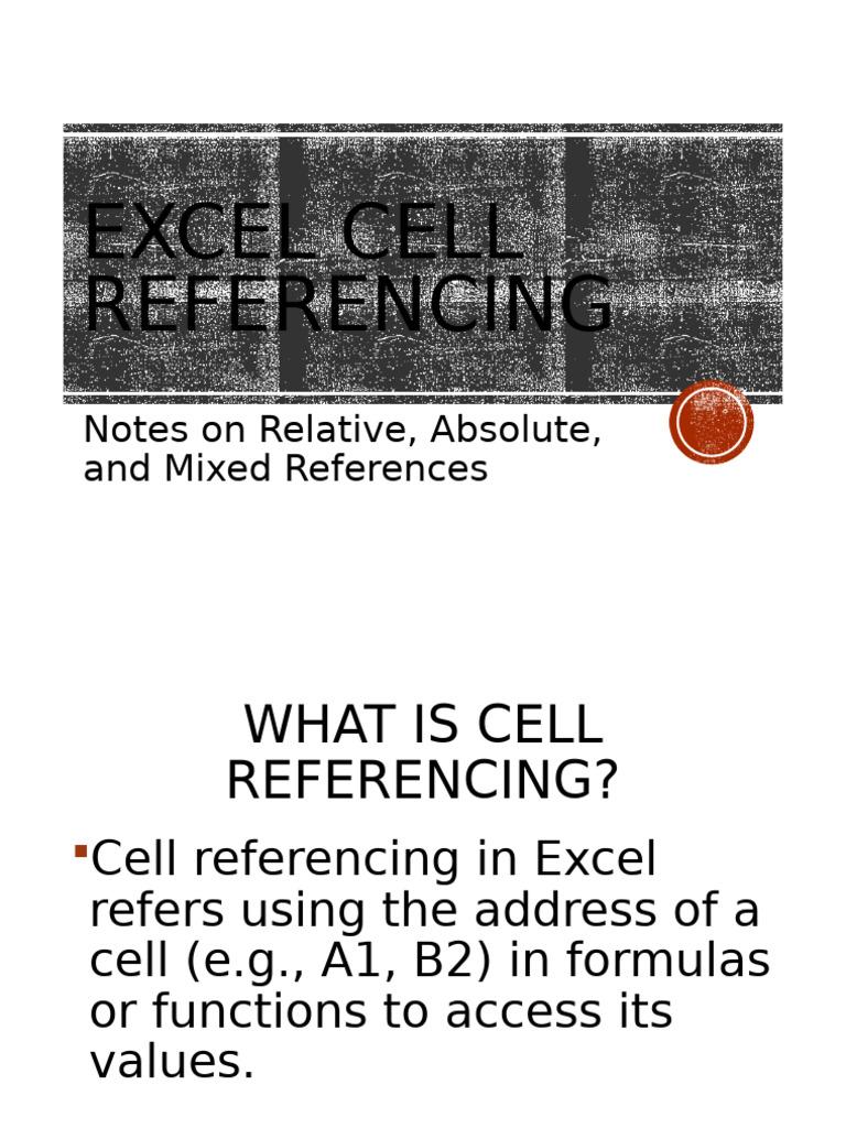 Excel Cell Referencing Guide | PDF | Computing | Computer Programming