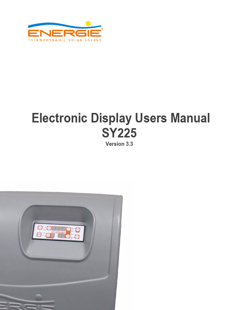 SY225 Electronic Display User Manual | PDF | Menu (Computing) | Thermostat