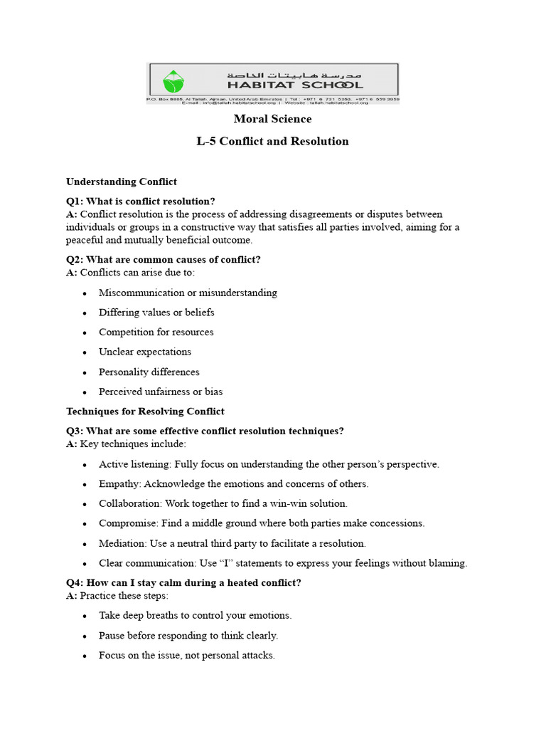 Conflict Resolution Techniques Explained | PDF | Conflict Resolution ...