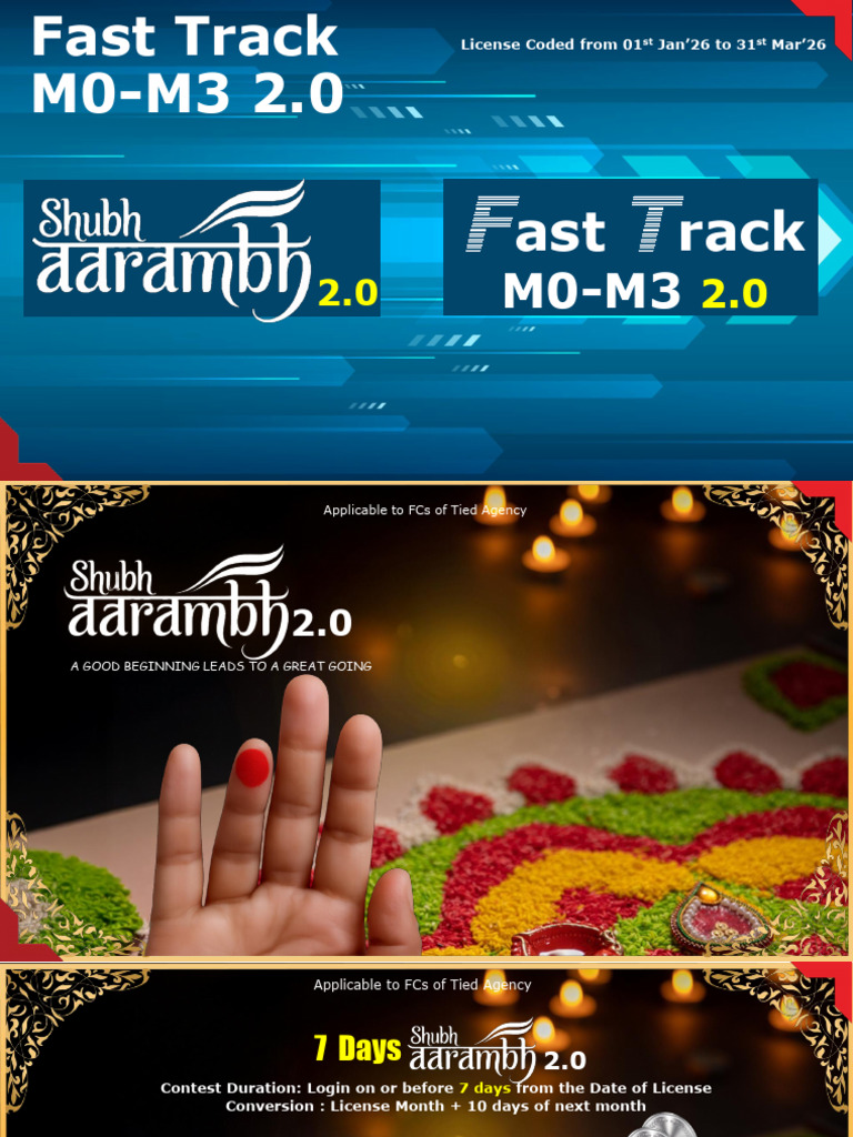 Fast Track M0-M3 Program For Newly Coded FCs of Agency Channel - Final ...